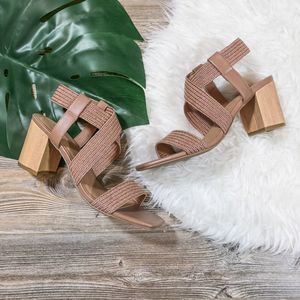 Forever 21 Tan Block Heel Sandals